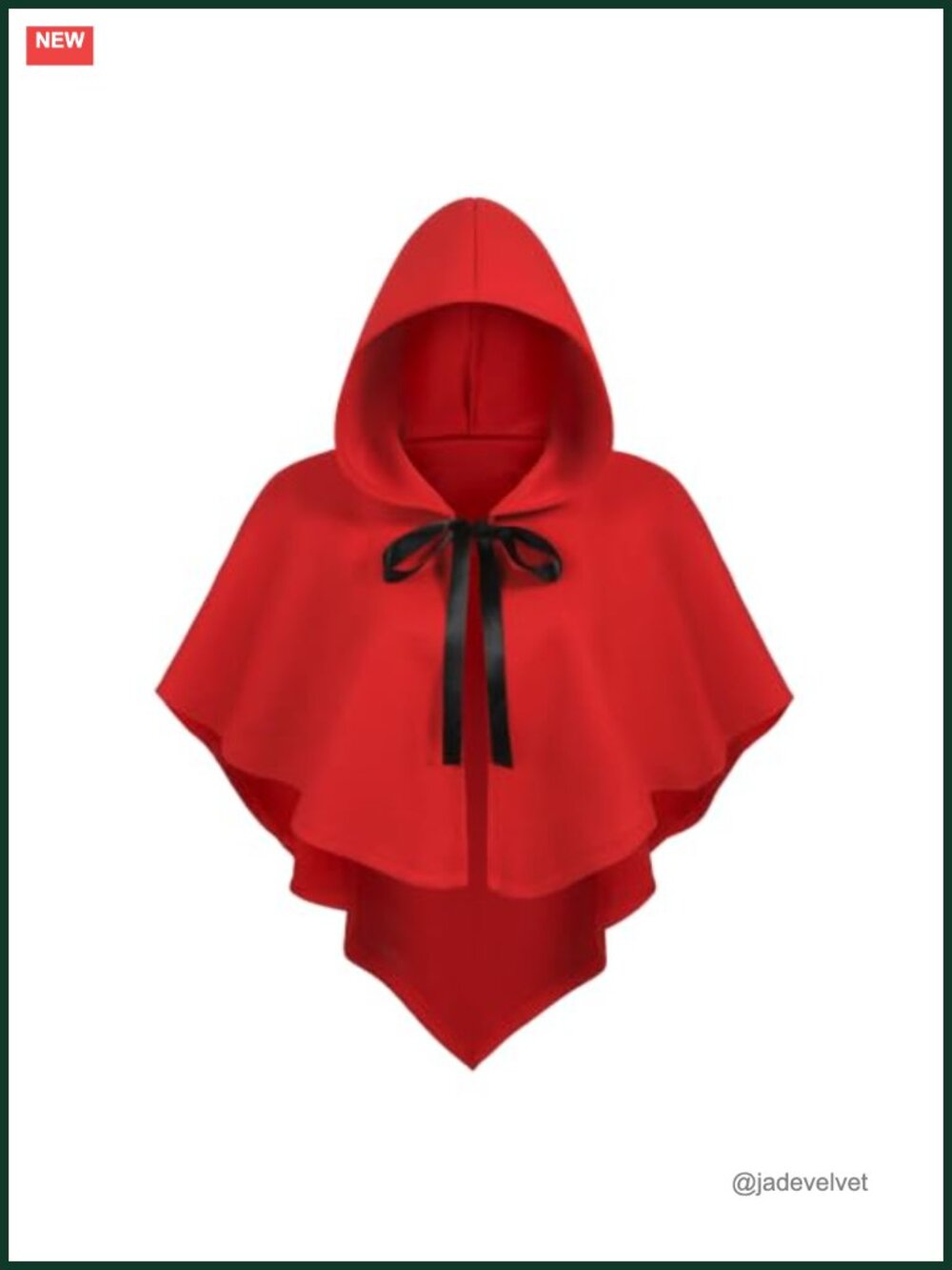 Women's Red Riding Hood Cape Costume Satin Bow